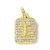 Rack Plating Brass Micro Pave Clear Cubic Zirconia Charms KK-G501-01T-G-1