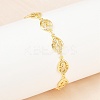 Teardrop Brass Micro Pave Clear Cubic Zirconia Link Chain Bracelets for Women BJEW-A090-02G-3