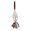 Natural Rose Quartz Tree of Life Pendnat Decorations PW-WG87350-02-1