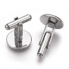 Tarnish Resistant Flat Round Stainless Steel Cuffinks X-STAS-P207-08P-D-2