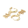 Cubic Zirconia Butterfly Dangle Hoop Earrings EJEW-B017-22G-3
