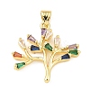 Real 18K Gold Rack Plating Brass Micro Pave Cubic Zirconia Pendants ZIRC-L100-148G-02-1