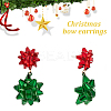 4 Pairs 4 Colors Christmas Star Alloy Dangle Stud Earrings for Women EJEW-AN0002-26-3