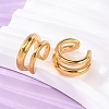 Two-layer  C-Shaped 304 Stainless Steel Two Tone Cuff Earrings EJEW-A131-04E-G-2