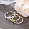 Stainless Steel Micro Pave Clear Cubic Zirconia Stackable Finger Rings WGD96BD-03-3