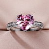 Brass Micro Pave Cubic Zirconia Finger Rings for Women FS-WGC99AF-03-3
