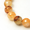 Natural Yellow Hematoid Quartz Beads Strands X-G-I003-8mm-04-1