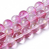 Transparent Spray Painted Glass Bead Strands X-GLAA-N035-03C-B04-1