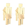 Alloy Rectangle Tassel Stud Earrings for Women EJEW-L298-01G-2