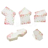 120Pcs 4 Styles Flower Printed White Cardboard Necklace & Earring Display Cards CDIS-YW0001-14-1