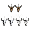 3 Pairs 3 Colors Imitation Leather Cattle Head Dangle Earrings for Women EJEW-FI0002-36-1