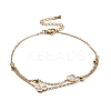 Ion Plating(IP) Clover & Heart Natural Shell Link Anklet for Women LS-STAS-D454-05G-1