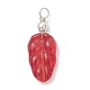 Gradient Color Baking Paint Glass Pendants PALLOY-JF04068-02-3