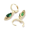Real 18K Gold Plated Brass Dangle Leverback Earrings EJEW-L269-037G-02-2