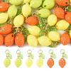 36Pcs 3 Colors Lemon Acrylic Pendants PALLOY-FS00059-01-1