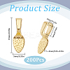 200Pcs Alloy Glue-on Flat Pad Bails FIND-SP0001-83G-2