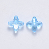 Transparent Spray Painted Glass Beads GLAA-R211-06-C01-2