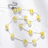 304 Stainless Steel Cat Eye Round Beads Handmade Chain Necklaces for Women NJEW-C073-01P-03-1