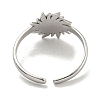 304 Stainless Steel Synthetic Turquoise Cuff Rings G-Z056-01P-05-3