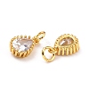 Brass Micro Pave Cubic Zirconia Pendants ZIRC-D120-01G-08-3