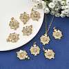 SHEGRACE Brass Micro Pave Clear Cubic Zirconia Pendants XGRQ2C465-405G-5