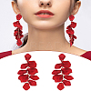 1 Pair Acrylic Petal Dangle Stud Earrings EJEW-LP0001-17-1