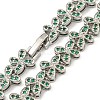 Rack Plating Brass Pave Cubic Zirconia Butterfly Link Necklaces NJEW-A031-03P-02-1