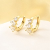 Brass Micro Pave Clear Cubic Zirconia Hoop Earrings EJEW-Z121-06G-1