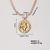 Fashion Brass Rhinestones Flat Round Pendant Necklace for Women AB9344-5-1