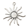Tibetan Style Alloy Sun Pendant Cabochon Settings TIBEP-Q043-079-RS-1