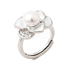 Adjustable Brass Micro Pave Cubic Zirconia Enamel Finger Rings CU-CBABA66-01B-P-4
