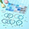 DIY Round Glass & CCB Plastic Beads Bracelets Making Kits DIY-FS0007-56A-10