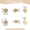20Pcs 2 Styles Brass Clear Cubic Zirconia Charms FIND-AR0005-22G-2