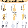 120Pcs 6 Styles Alloy Glue On Flat Pad Pendant Bails FIND-SP0005-08-2