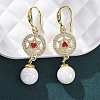 Brass Micro Pave Clear Cubic Zirconia Dangle Earrings EJEW-F362-03G-1