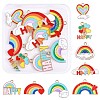 16Pcs Alloy Rainbow Enamel Pendant JX227A-1