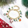 Christmas Alloy Enamel Charm Bracelets BJEW-JB12076-03-1