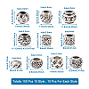 100Pcs 10 Style Tibetan Style Alloy European Beads TIBEB-MP0001-01-3