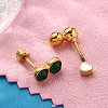 Ion Plating(IP) 304 Stainless Steel Stud Earrings EJEW-A118-15G-01-3