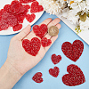 4 Styles Heart Hotfix Rhinestone Appliques PATC-CP0001-02B-3