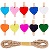 80Pcs 10 Colors Wooden Clips Tacks DIY-CP0012-83-1