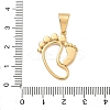 316 Surgical Stainless Steel Rhinestone Pendants STAS-P412-04G-3