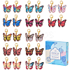 2Sets Butterfly Alloy Enamel Pendant Decorations HJEW-SC0002-16-1
