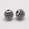 Brass Micro Pave Cubic Zirconia Beads ZIRC-E110-06P-1