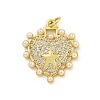 Rack Plating Brass Pave Cubic Zirconia Pendants KK-G513-31G-1
