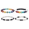 4Pcs 4 Style Natural & Synthetic Mixed Gemstone Strech Bracelets Set BJEW-JB09347-1