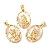 Brass Oval Pendants KK-I703-05B-G-2