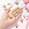 7Pcs 7 Styles Brass Enamel Airplane European Dangle Charms KK-CJ0004-10-4