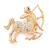 Golden Zinc Alloy with Rhinestone Brooches LS-JEWB-B018-03G-09-1