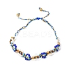 Flower Glass Seed Beaded Braided Bead Bracelets for Women Frineds BJEW-F493-10A-2